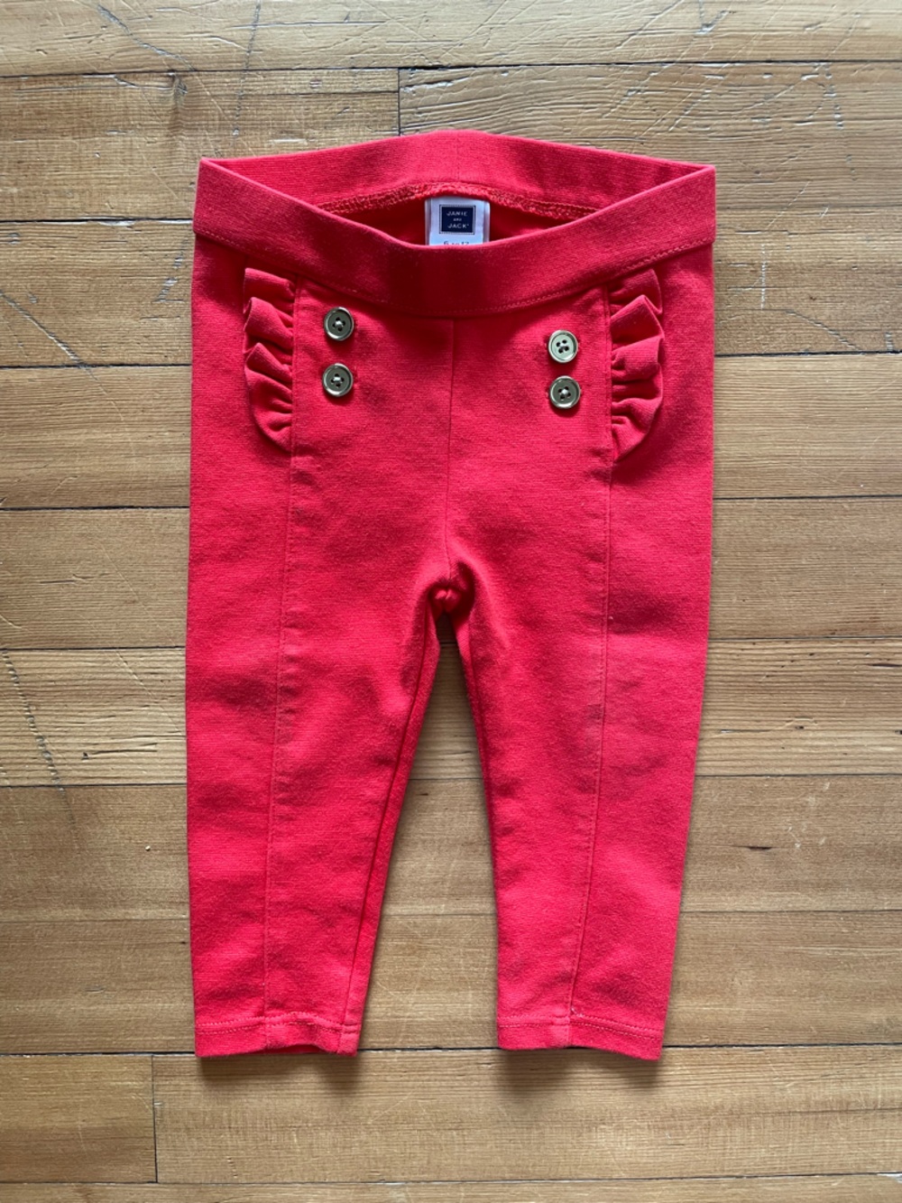 Janie and Jack Bright Red Ruffle Leggings
